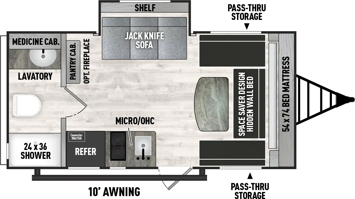 Clipper Travel Trailers 17MBS Floorplan